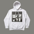 Grid Blueprint Graphic White Hoodie