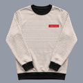 Stripe & Zip Collared Premium Sweatshirt
