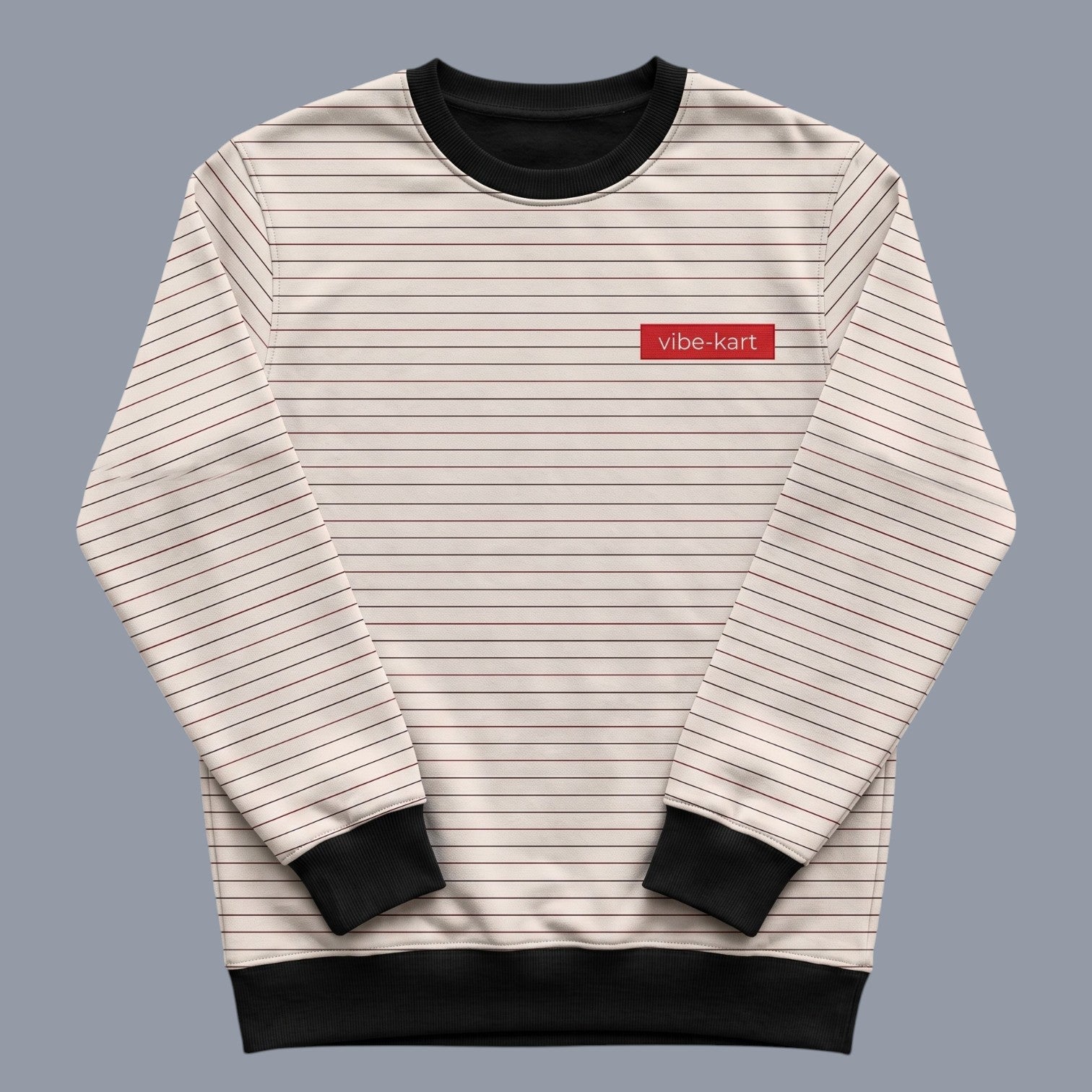 Stripe & Zip Collared Premium Sweatshirt