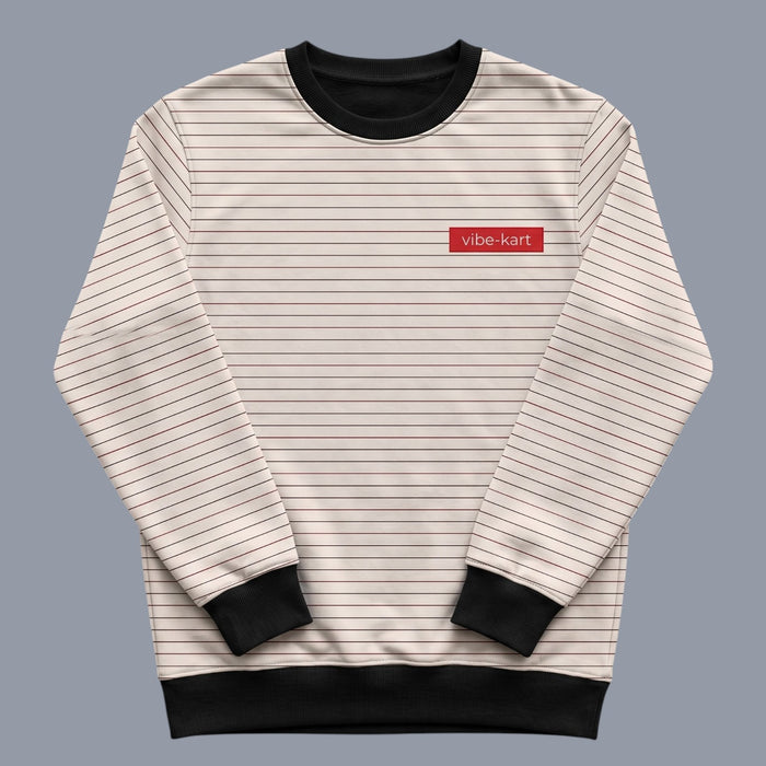 Stripe & Zip Collared Premium Sweatshirt