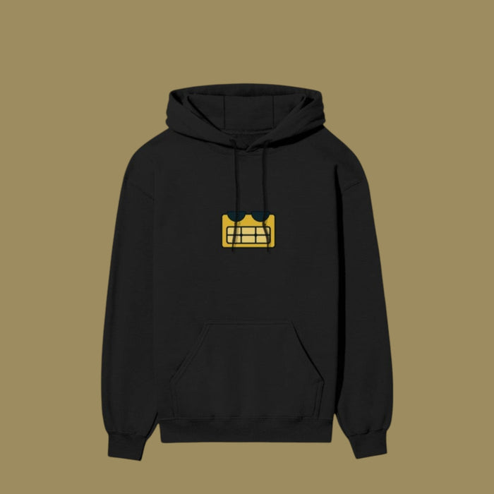 Crown Patch Black Oversized Hoodie