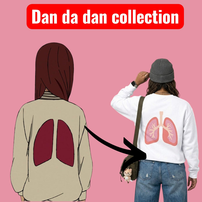  Lung Anatomy Back Print White Sweatshirt | Momo Ayase