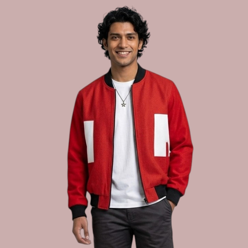 Dandadan Jiji Inspired Red Bomber Jacket – Anime Streetwear Edition
