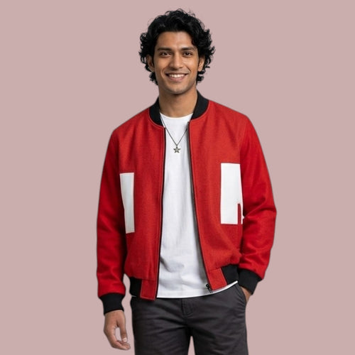 Dandadan Jiji Inspired Red Bomber Jacket – Anime Streetwear Edition