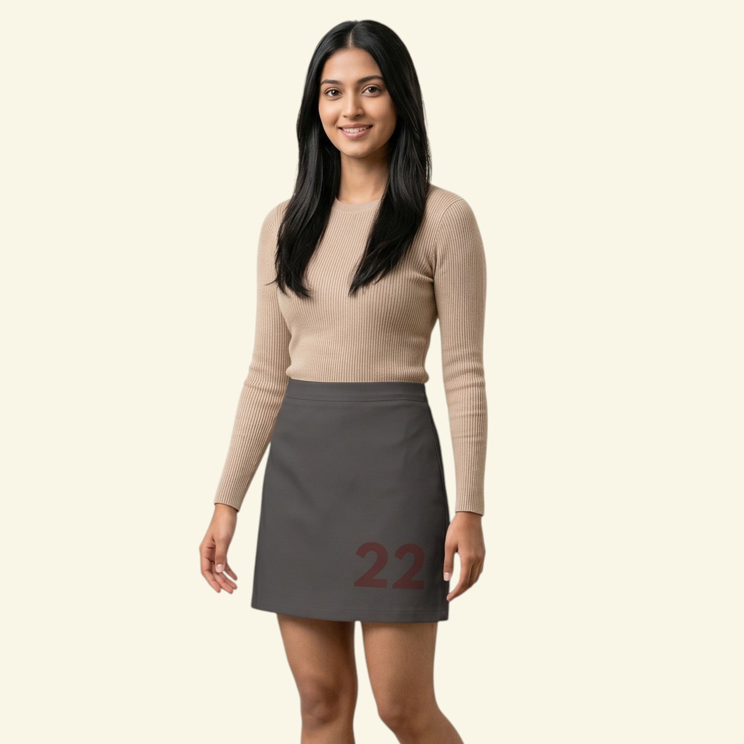 Classic Monochromatic Plaid Skirt
