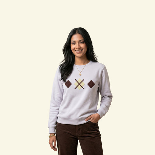 Argyle Vibes Lavender Sweatshirt