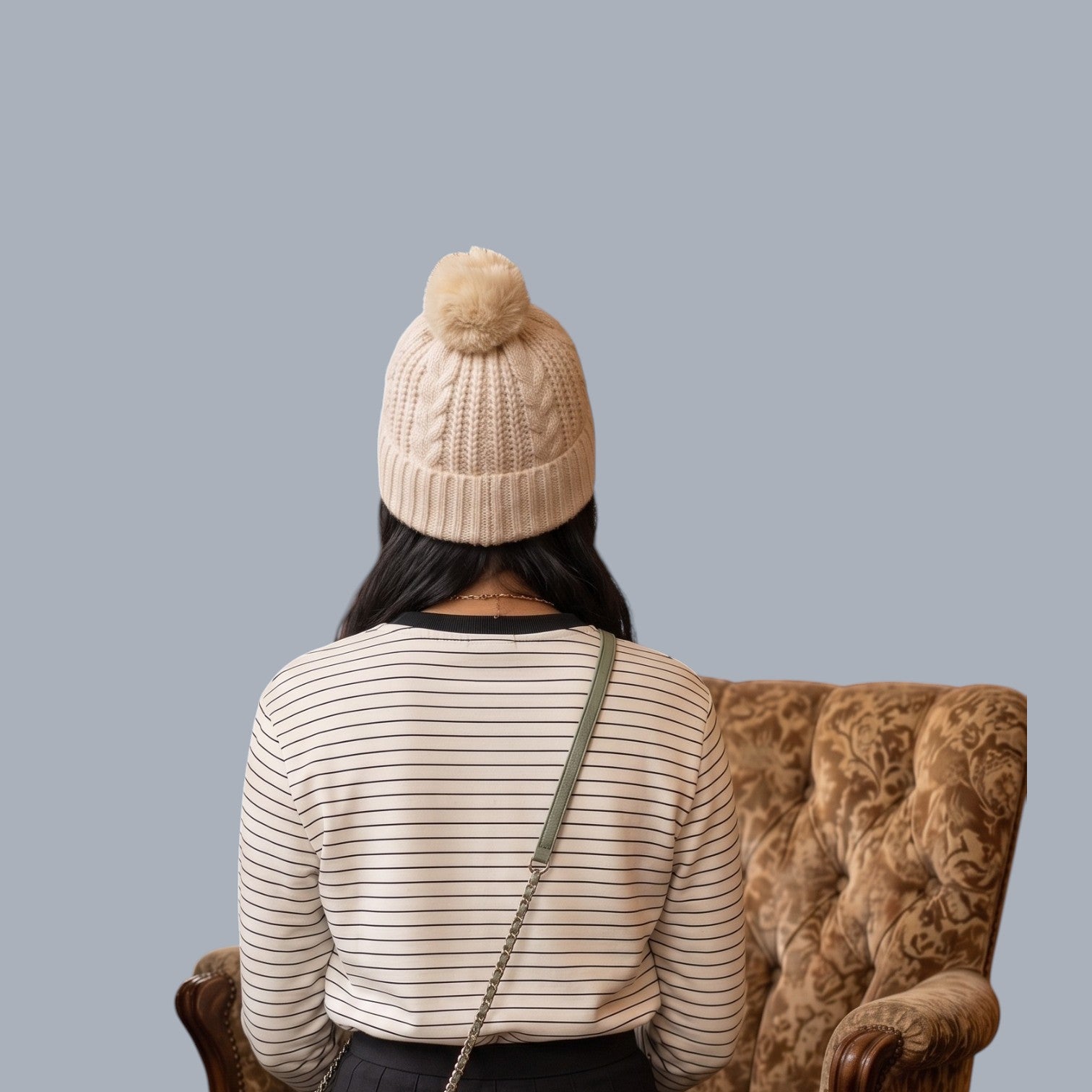 Fine Stripe Crew Neck Long Sleeve Tee