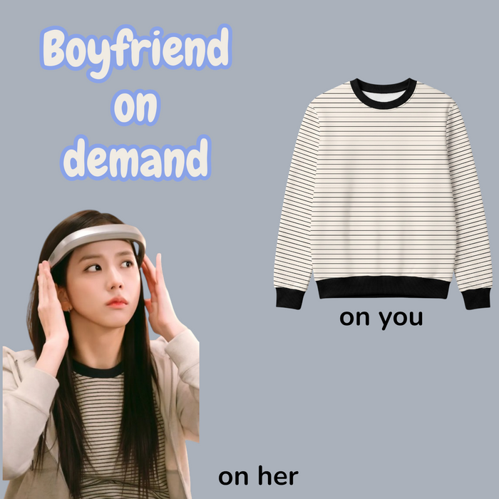 Fine Stripe Crew Neck Long Sleeve Tee | Seo Mi-rae