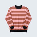 Fuzzy Stripe Print Crew Neck Sweatshirt