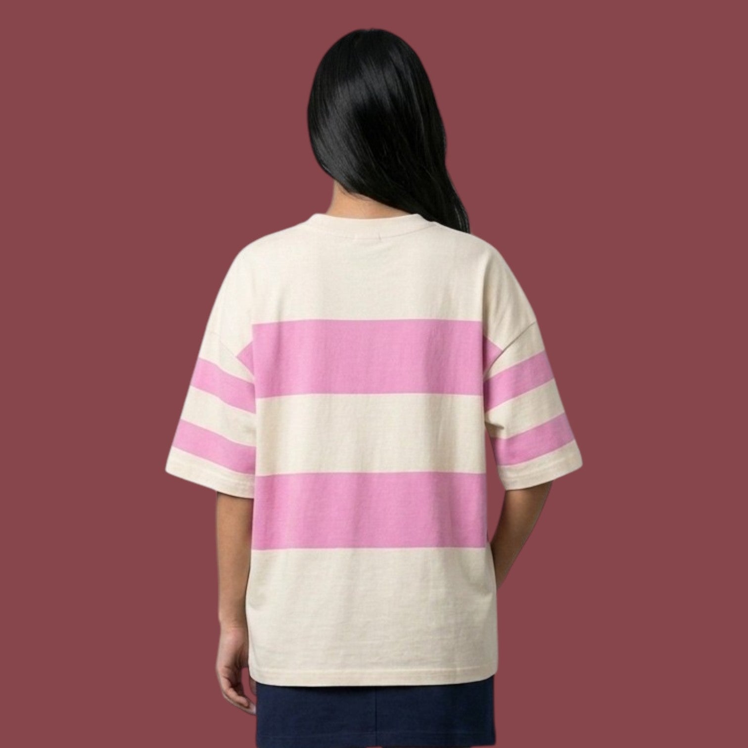 Pastel Stripe Oversized Tee