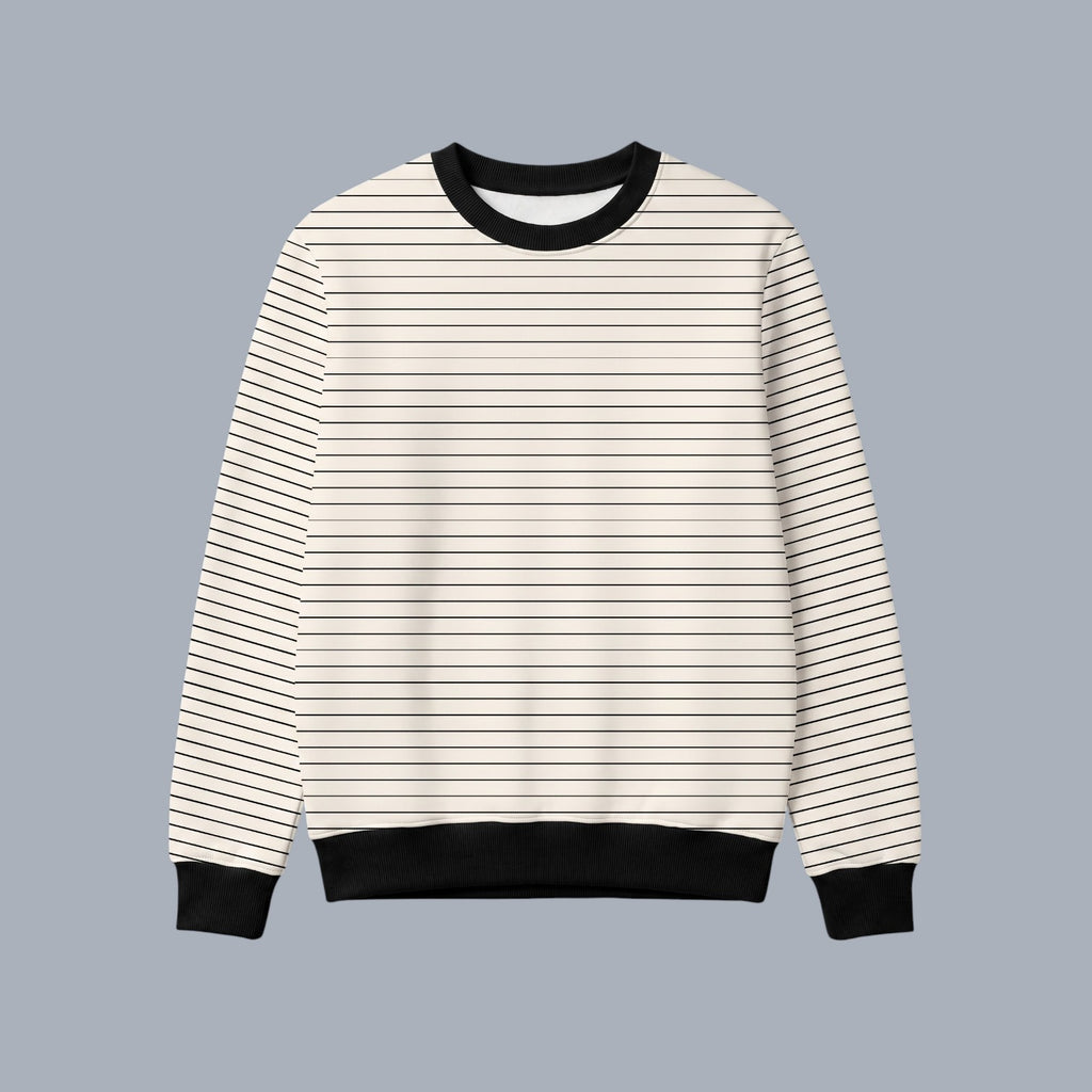 Fine Stripe Crew Neck Long Sleeve Tee