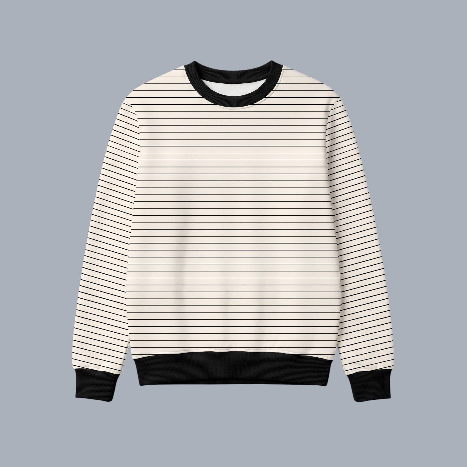 Fine Stripe Crew Neck Long Sleeve Tee