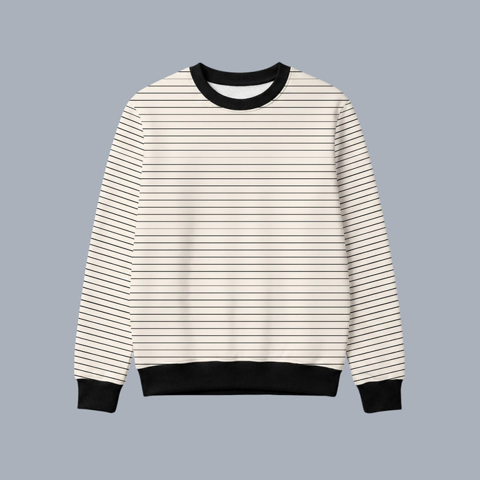 Fine Stripe Crew Neck Long Sleeve Tee