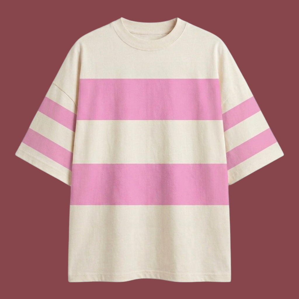 Pastel Stripe Oversized Tee